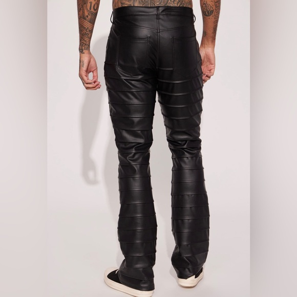 Black stacked flared pants - Picture 4 of 4